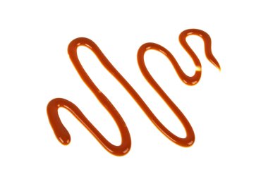 Beyaz arkaplanda izole edilmiş karamel sosu