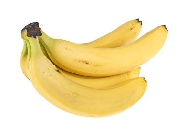 Beyaz arkaplanda izole edilmiş muz sürüsü