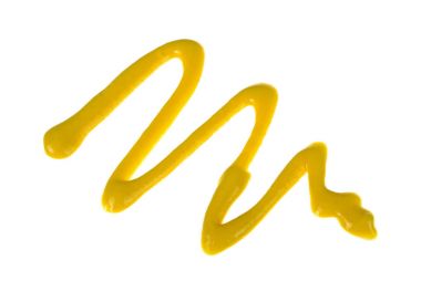 Beyaz arkaplanda hardal sosu