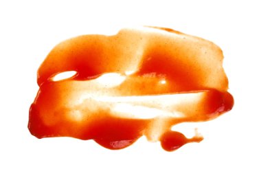 Beyaz bir arka plan üzerinde izole domates ketçap