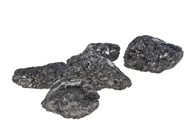 Beyaz bir arka plan üzerinde izole kömür