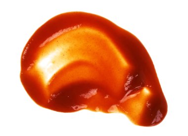 Beyaz bir arka plan üzerinde izole domates ketçap