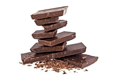 Beyaz bir arka plan üzerinde izole çikolata bar