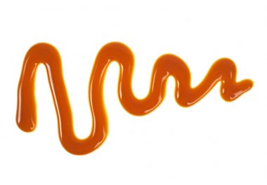 Beyaz arkaplanda karamel izole