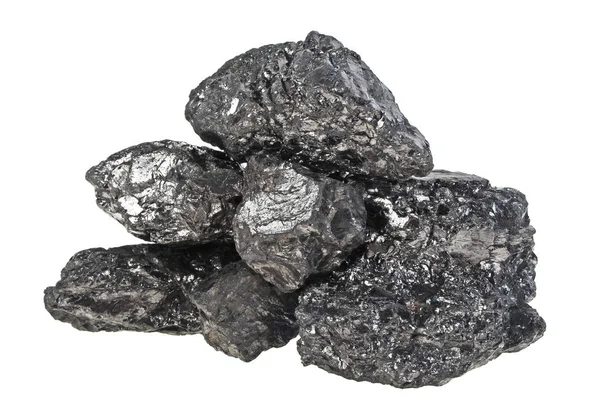 Pile of coal isolated on a white background — Stock Photo, Image