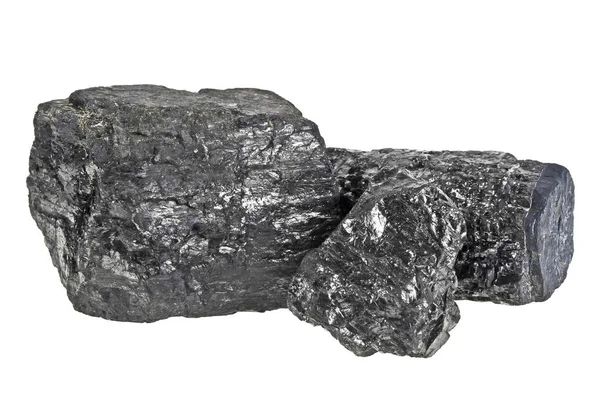 Uhlí, izolované na bílém pozadí — Stock fotografie