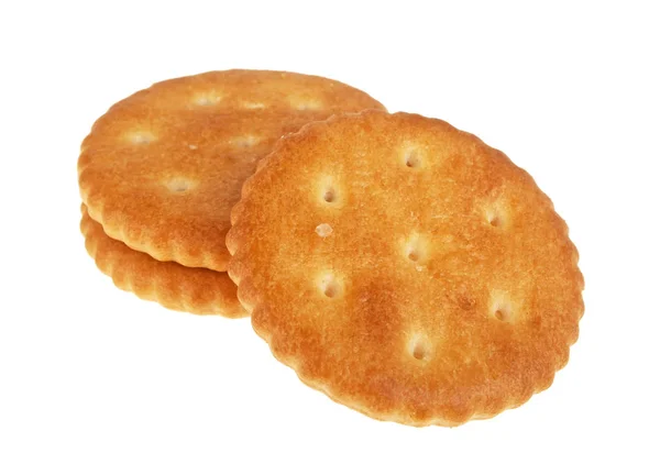 Cracker cookies isolerade på vit bakgrund — Stockfoto