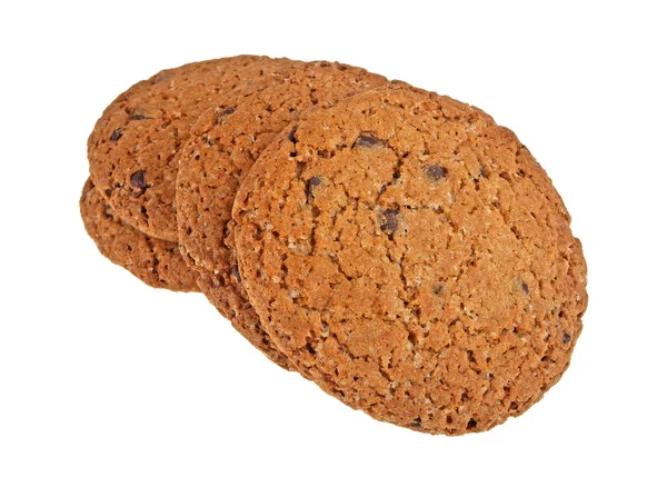 Chocolate Chip Cookies isoliert auf weißem Hintergrund — Stockfoto