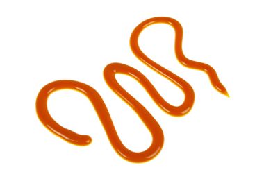 Beyaz arkaplanda izole edilmiş karamel sosu