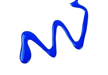 Beyaz arka plan üzerinde izole mavi oje döküldü