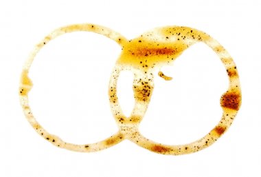 Beyaz arka plan üzerinde izole kahve lekeleri