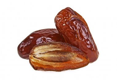 Beyaz arka planda izole edilmiş meyve tarihleri