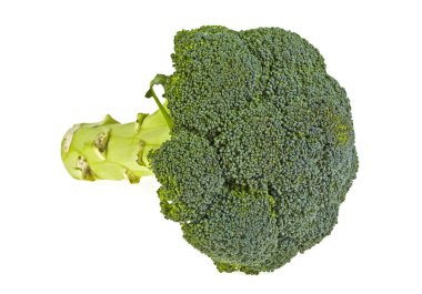 Beyaz arkaplanda izole edilmiş taze brokoli