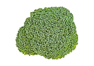 Beyaz arkaplanda izole edilmiş taze brokoli