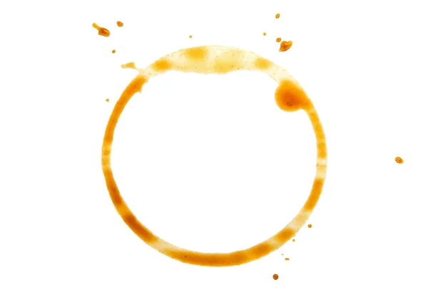 Xícara de café mancha isolada no fundo branco — Fotografia de Stock