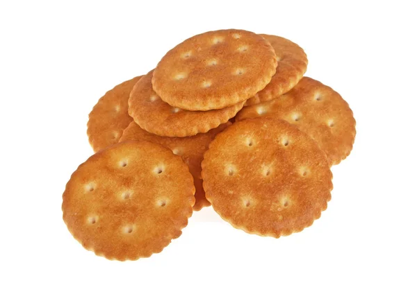 Cracker cookies isolerade på vit bakgrund — Stockfoto