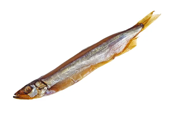 Копченая рыба на белом фоне — стоковое фото