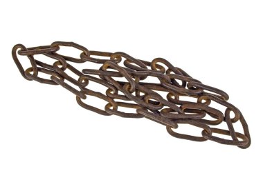 Beyaz bir arka plan üzerinde izole paslı zinciri