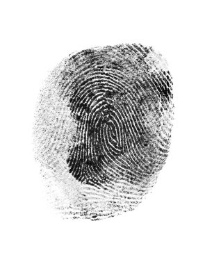 Beyaz arka plan üzerinde parmak izi