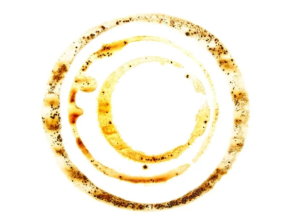 Copo de café manchas isoladas no fundo branco — Fotografia de Stock
