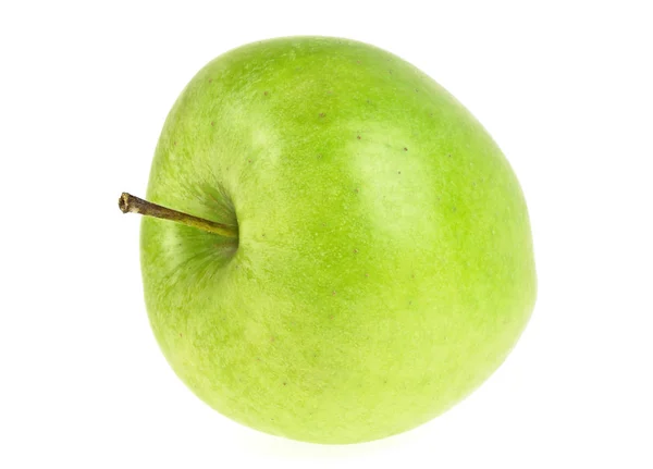 Manzana verde sobre un fondo blanco —  Fotos de Stock