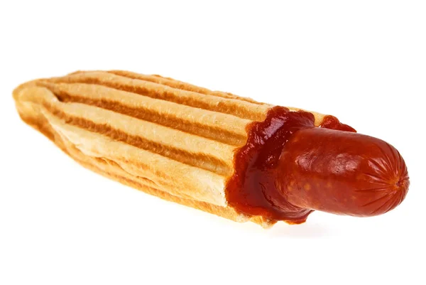 French Hot Dog isolated on white background — Stock Photo, Image