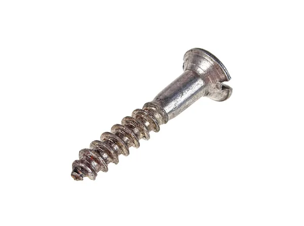 Old screw on a white background — Stock Photo, Image