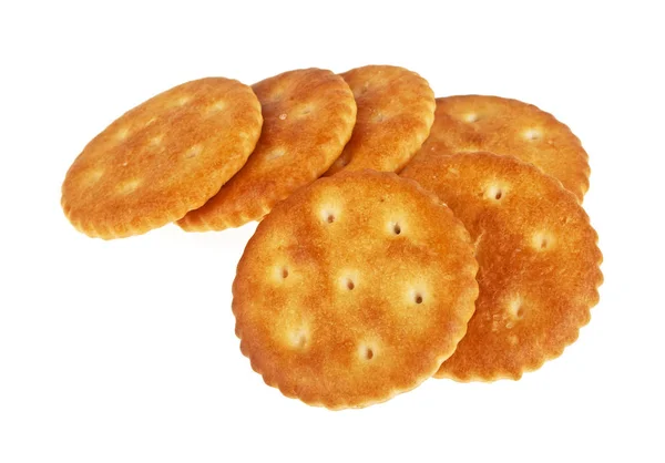 Cracker cookie-k elszigetelt fehér háttér — Stock Fotó