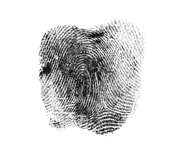 Black fingerprint on white background — Stock Photo, Image