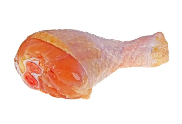 Gamba di pollo isolata su sfondo bianco — Foto Stock
