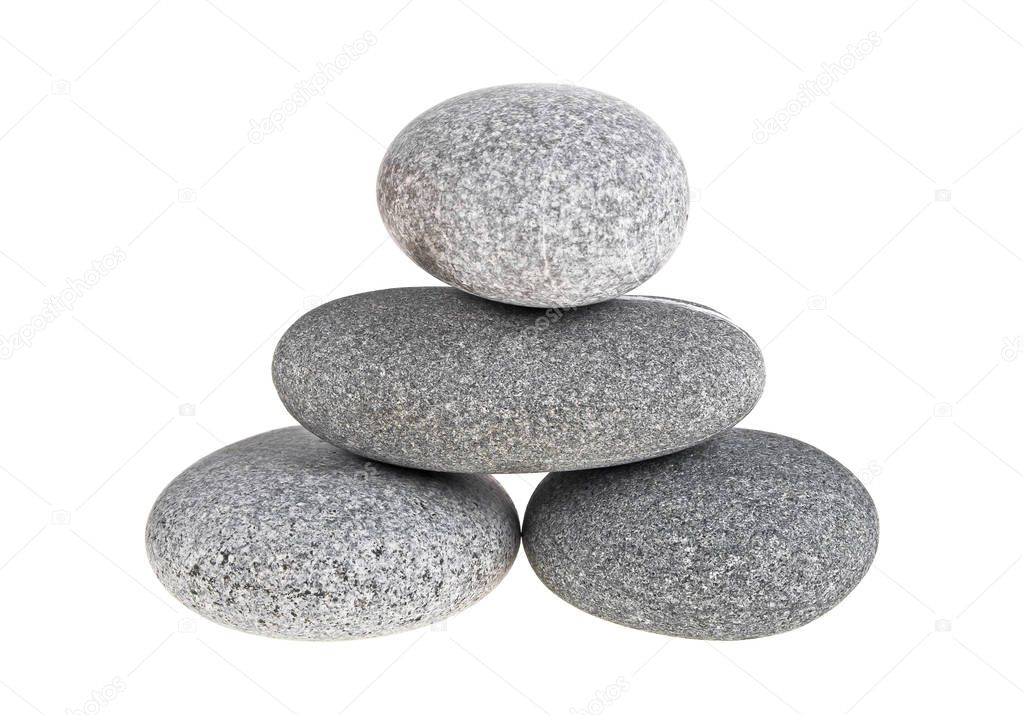 Stones on a white background