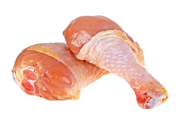 Ωμά πόδια κοτόπουλου σε λευκό φόντο — Φωτογραφία Αρχείου