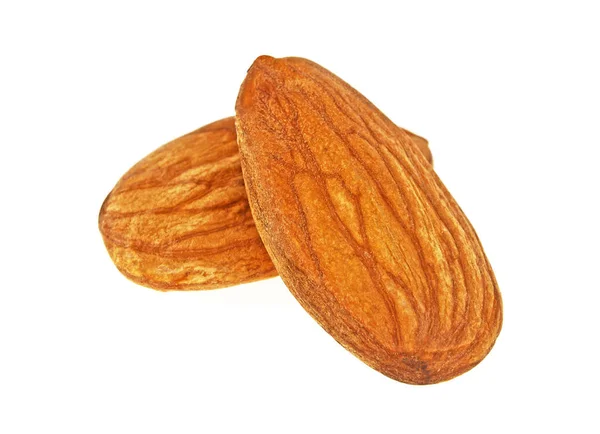 Savoureux amandes noix isolées sur un fond blanc — Photo