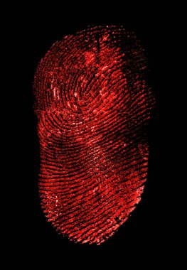 Siyah zemin üzerine kırmızı parmak izi