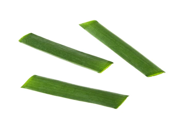 Grønne løg på en hvid baggrund - Stock-foto