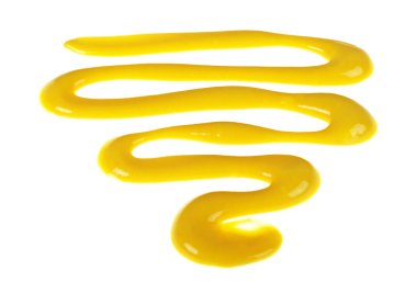 Beyaz arkaplanda hardal sosu