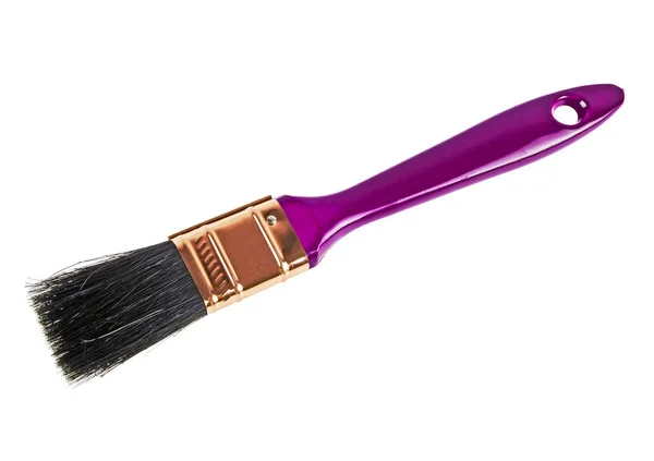 Pincel violeta isolado em um fundo branco — Fotografia de Stock