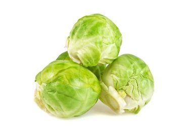 Brüksel lahanaları beyaz arkaplandadır