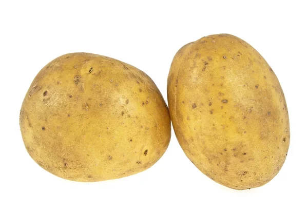 Dwa ziemniaki na białym tle — Zdjęcie stockowe