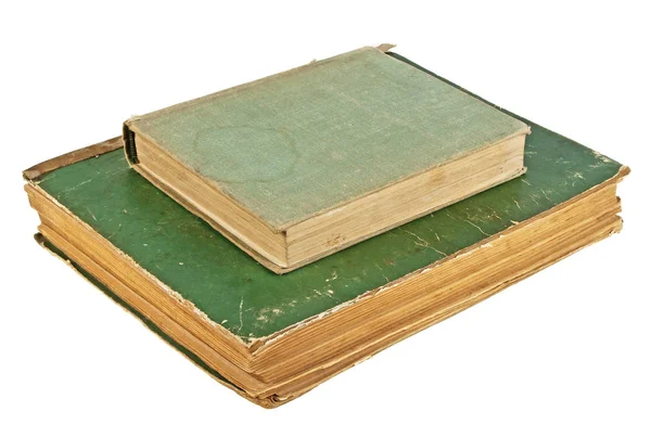 Dois livros antigos sobre um fundo branco — Fotografia de Stock