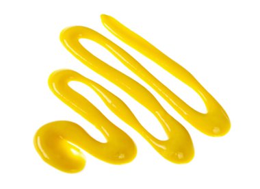 Beyaz arkaplanda hardal sosu