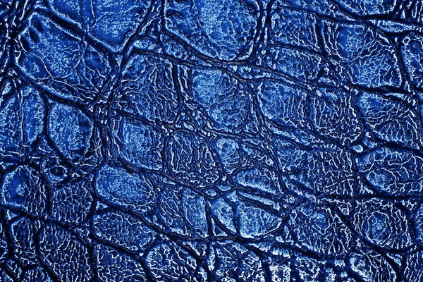 抽象的蓝色鳄鱼皮肤纹理的背景 — 图库照片