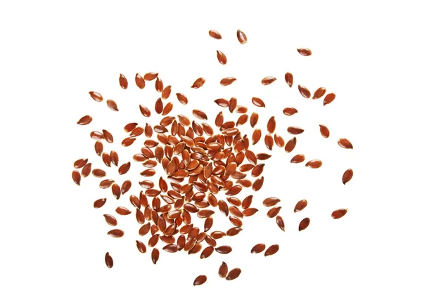 Flax seeds on white background, top view — Stock Photo, Image