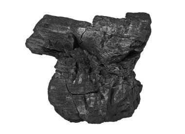 Beyaz bir arka plan üzerinde izole odun kömür