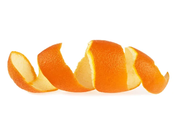 Sinaasappelschil tegen witte achtergrond — Stockfoto