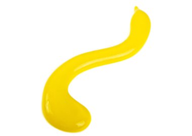 Hardal sosu. Hardal beyaz bir arka plan üzerinde şerit.