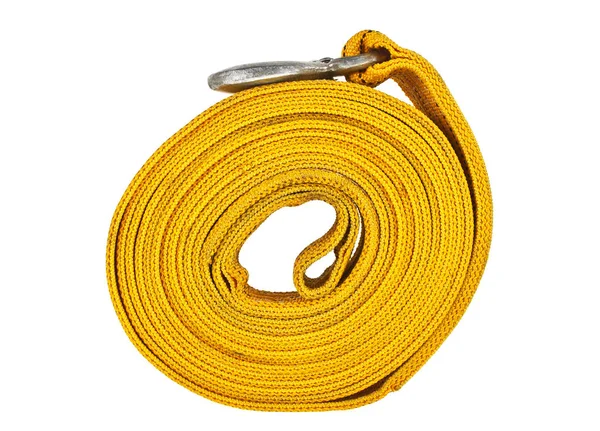 Car tow rope isolated on white background