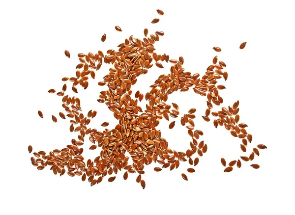 Flax seeds on a white background, top view — Stock Photo, Image