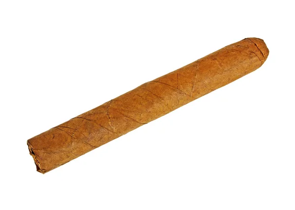 Cigarr isolerad på en vit bakgrund, ovanifrån — Stockfoto