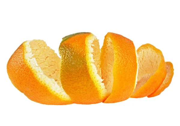 Cáscara de naranja sobre fondo blanco — Foto de Stock